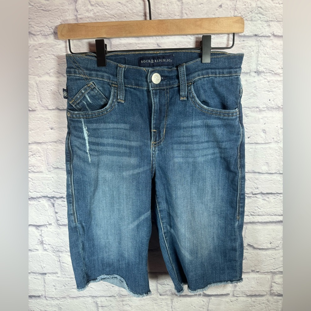 Rock & Republic Blue Denim Cutoff Shorts
